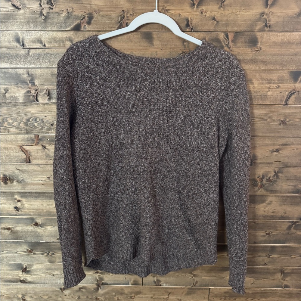 Pink Clover Textured Brown Sweater